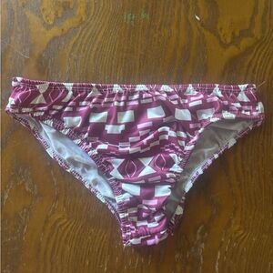 Geometric Pink and White Bikini Bottom